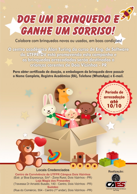Sudotec é ponto de entrega para Campanha “Doe um brinquedo e ganhe um sorriso”!