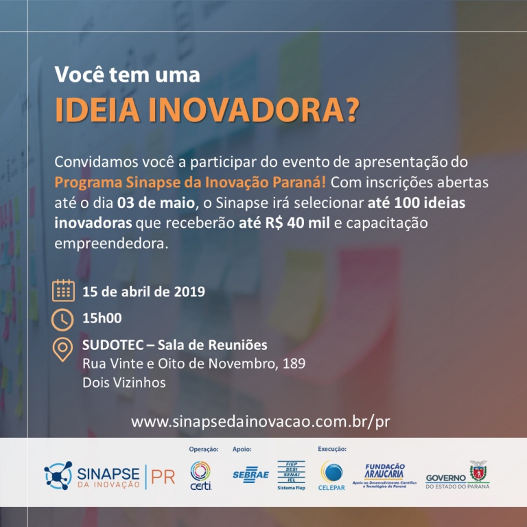 Apresentação Sinapse de Inovação Paraná