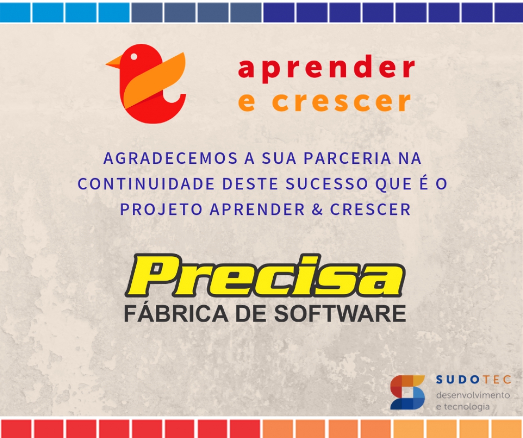 Agradecimento aos Parceiros da 15ª edição do Projeto Aprender & Crescer 2019
