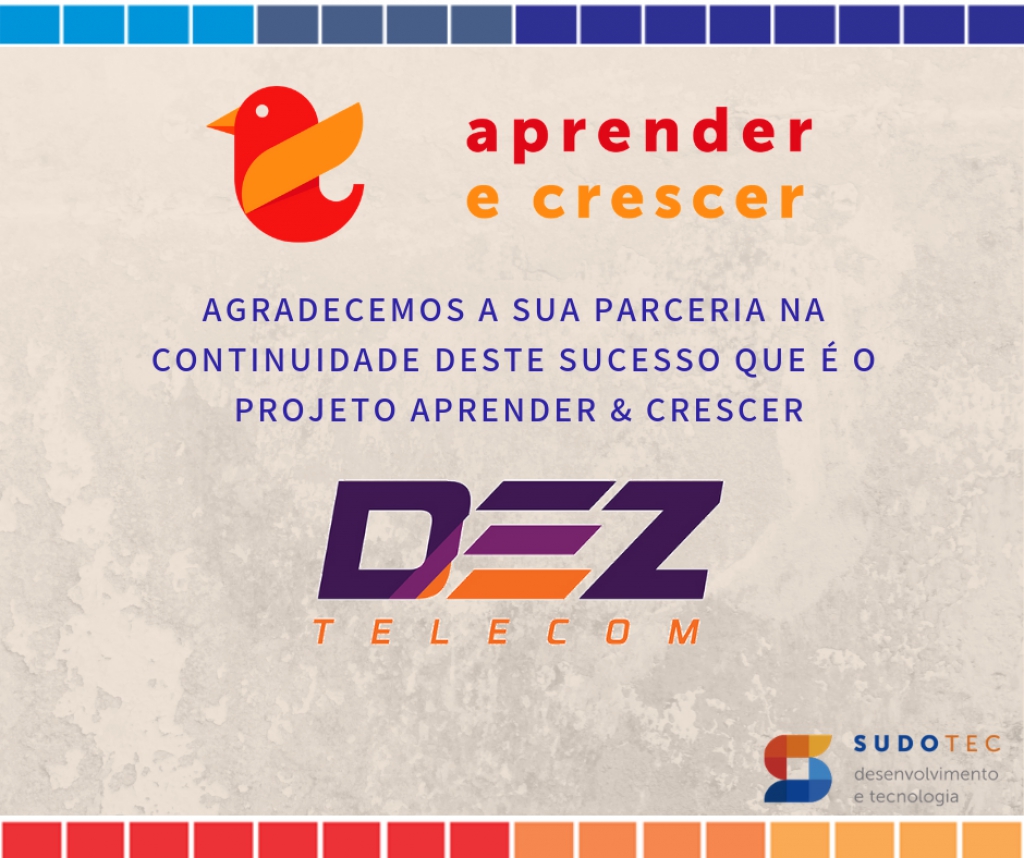 Agradecimento aos Parceiros da 15ª edição do Projeto Aprender & Crescer 2019